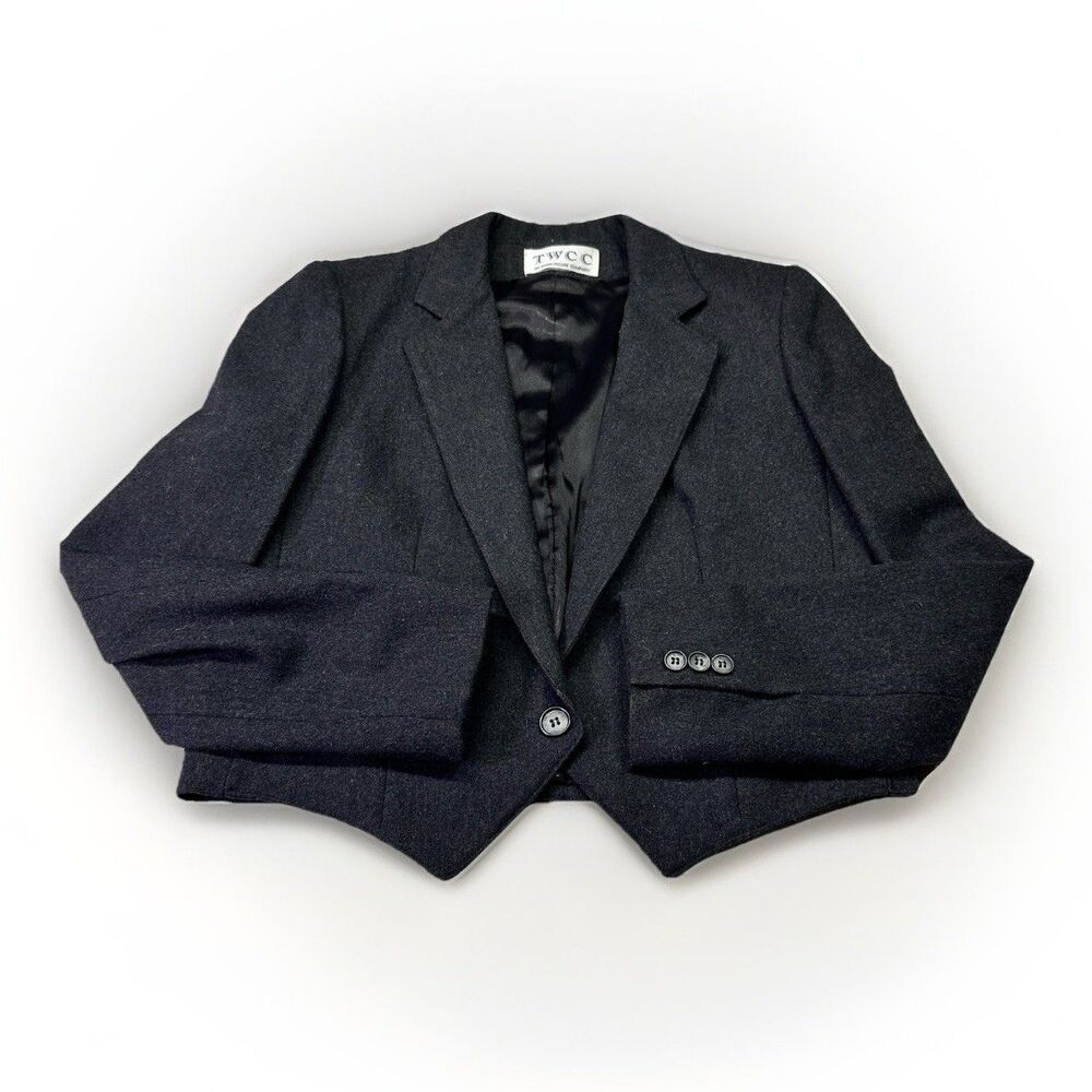 Vintage TWCC Wool Cropped Blazer – Made in USA – Size 6